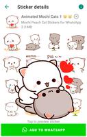 Animated Mochi Cat Stickers Affiche