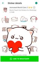 Animated Mochi Cat Stickers capture d'écran 1