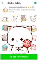 Animated Mochi Cat Stickers capture d'écran 2