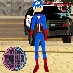 Baixar Captain Stickman Rope Hero Newyork Gangster Crime APK