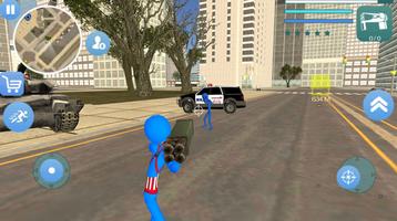 Captain Stickman Rope Hero Newyork Gangster Crime الملصق