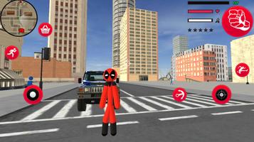 Super Hero Pool Stickman Rope Hero Gangstar Crime تصوير الشاشة 2