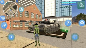 Stickman Green Monster Rope Hero Gangster الملصق