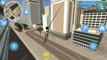 Stickman Green Monster Rope Hero Gangster تصوير الشاشة 1