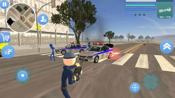 Police Stickman Rope Hero Gangstar Crime الملصق