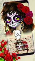 Mexican Sugar Skull Mask Keyboard Affiche