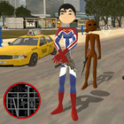 SuperMeen Stickman Rope Hero - Super Simulator Man أيقونة
