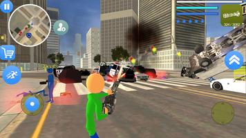 Superhero Baldiy Stickman Rope Hero Gangstar Mafia تصوير الشاشة 2