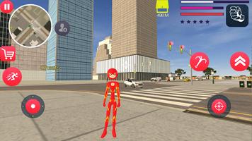 Flash Stickman rope hero - Speed Gangster Hero تصوير الشاشة 3
