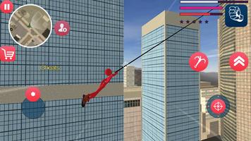 Stickman Owlet Rope Hero Pj Gangster Crime City تصوير الشاشة 1