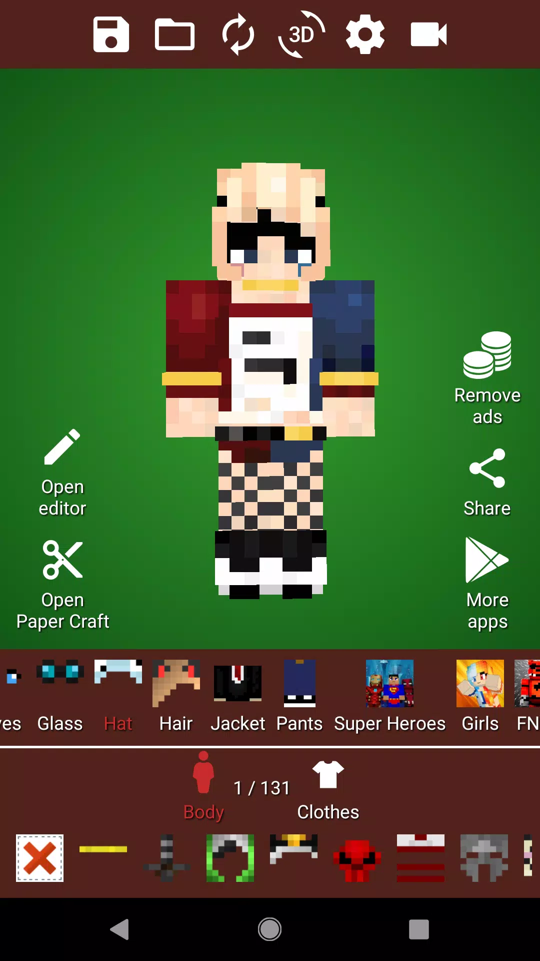 Skin Editor 3D for Minecraft 1.0 APKs - com