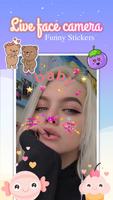 Live Face Camera Free cute & funny motion sticker الملصق