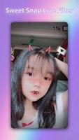 Sweet snap live face filter selfie camera edit تصوير الشاشة 1