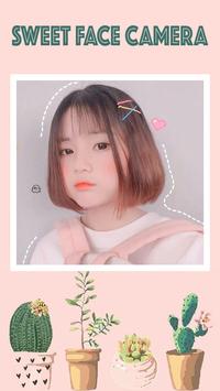 Live selfie photo edit - Sweet face camera 截图 4