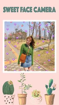 Live selfie photo edit - Sweet face camera 截图 5