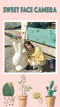 Live selfie photo edit - Sweet face camera 截图 7