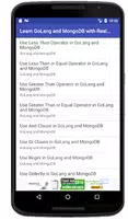 Learn GoLang and MongoDB with  Ekran Görüntüsü 1