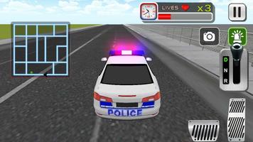 Pilote de voiture de police 3D Affiche