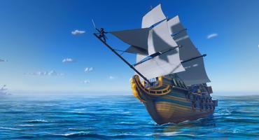 Pirate Polygon Caribbean Sea الملصق