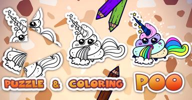 Puzzles and Coloring. The Poo- Coloring and puzzle Affiche