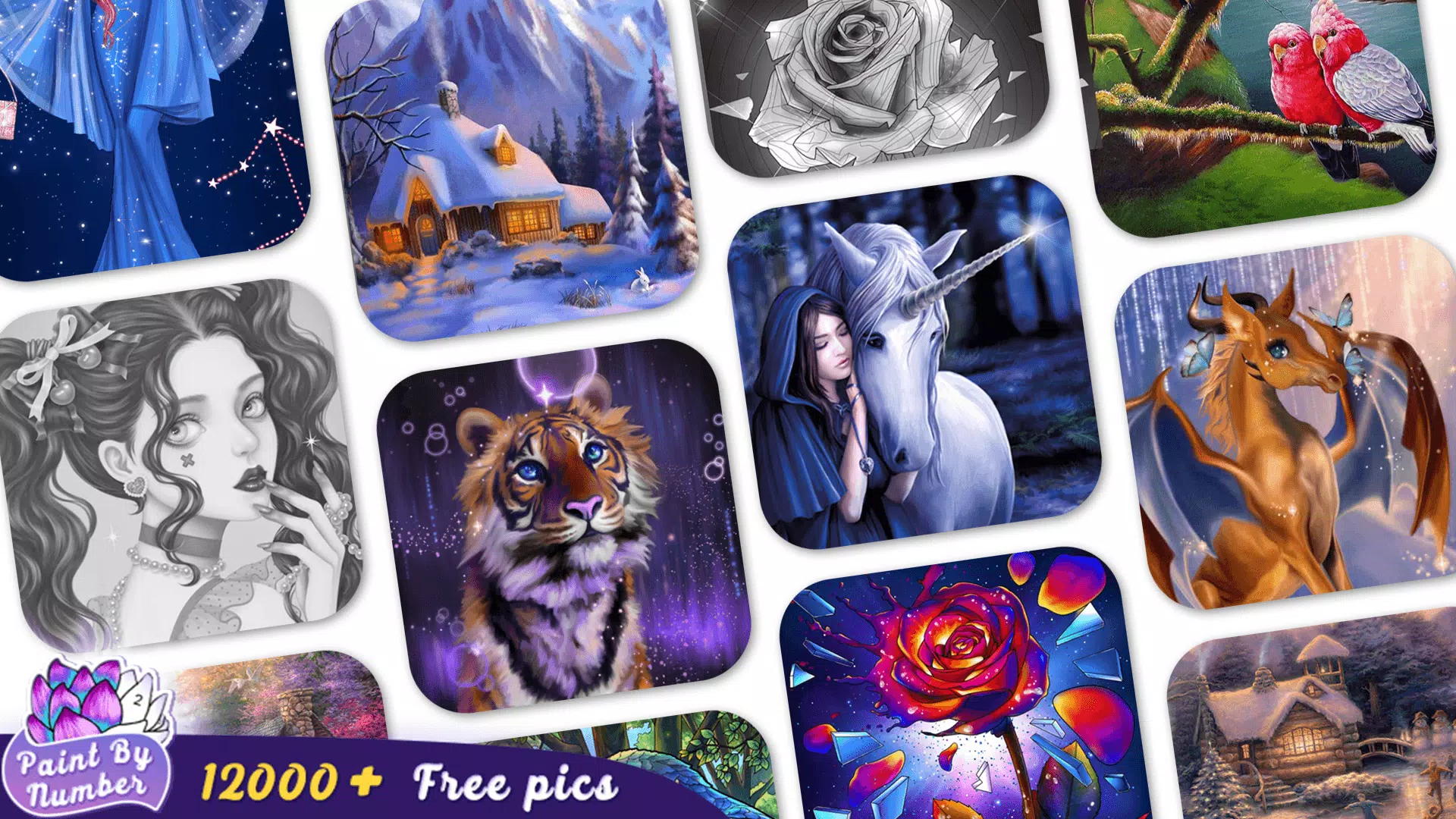 Paint4u: Pintar desenhos gratis & Jogo de pintar por numeros gratis sem net  para adulto & Jogos de colorir com numeros gratuito & Desenhar livros  offline unicorn pintura para meninas::Appstore for Android