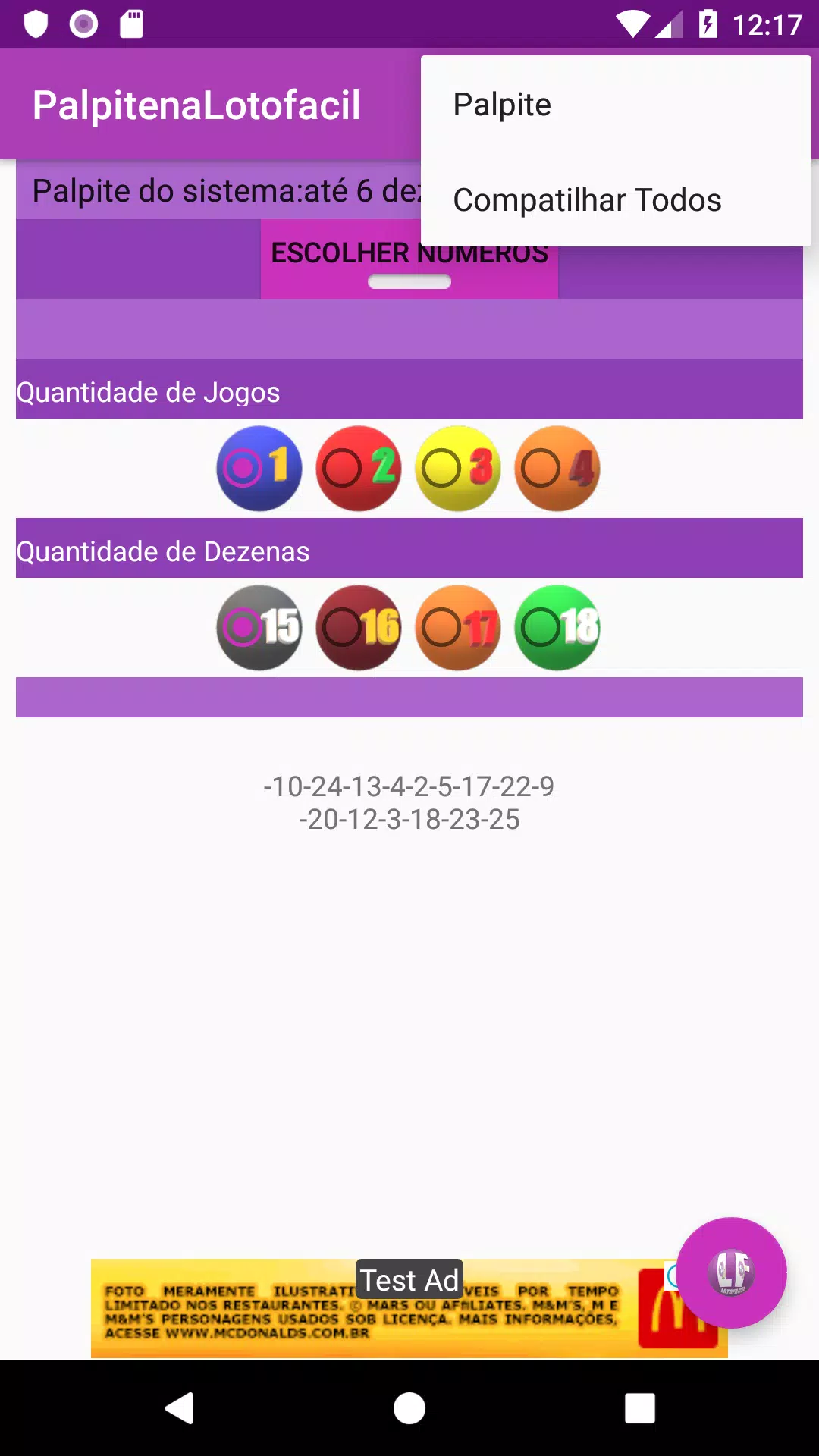 Nosso PALPITE para a LOTOFÁCIL - App Lotofácil Mais fácil