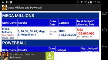Lottery MegaMillions Powerball capture d'écran 1