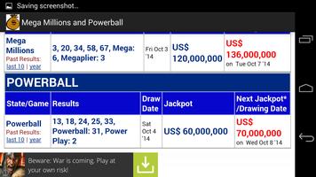 Lottery MegaMillions Powerball capture d'écran 2