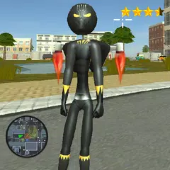 Descargar APK de Black Panther Stickman jetpack Crime Simulator