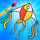 Kite Coloring with Glitter & Gradient APK