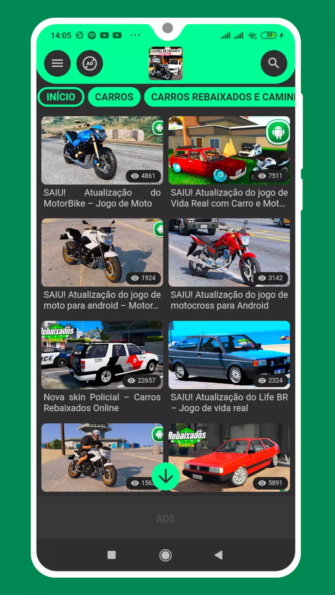 Novo Jogo de Motos e Carros Brasileiros para Celular - Estilo BR