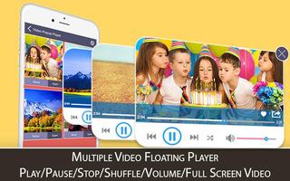 Multiple Video Popup Player -Floating Video Player captura de pantalla 2