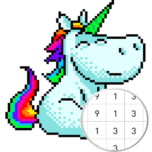 Unicorn Art Pixel - Color By N