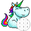 Unicorn Art Pixel - Color By N icon