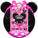 Pink Black Minny Bowknot Theme APK