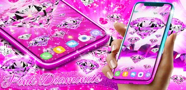 Fondo con diamantes rosas