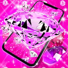 Fundo com diamantes rosa