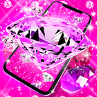 Pink diamonds live wallpaper icône