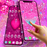 Pink glitter live wallpaper icône