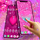 Pink glitter live wallpaper-icoon