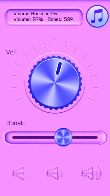 Sound Booster 3 Pro. Increase Volume button on Genius.