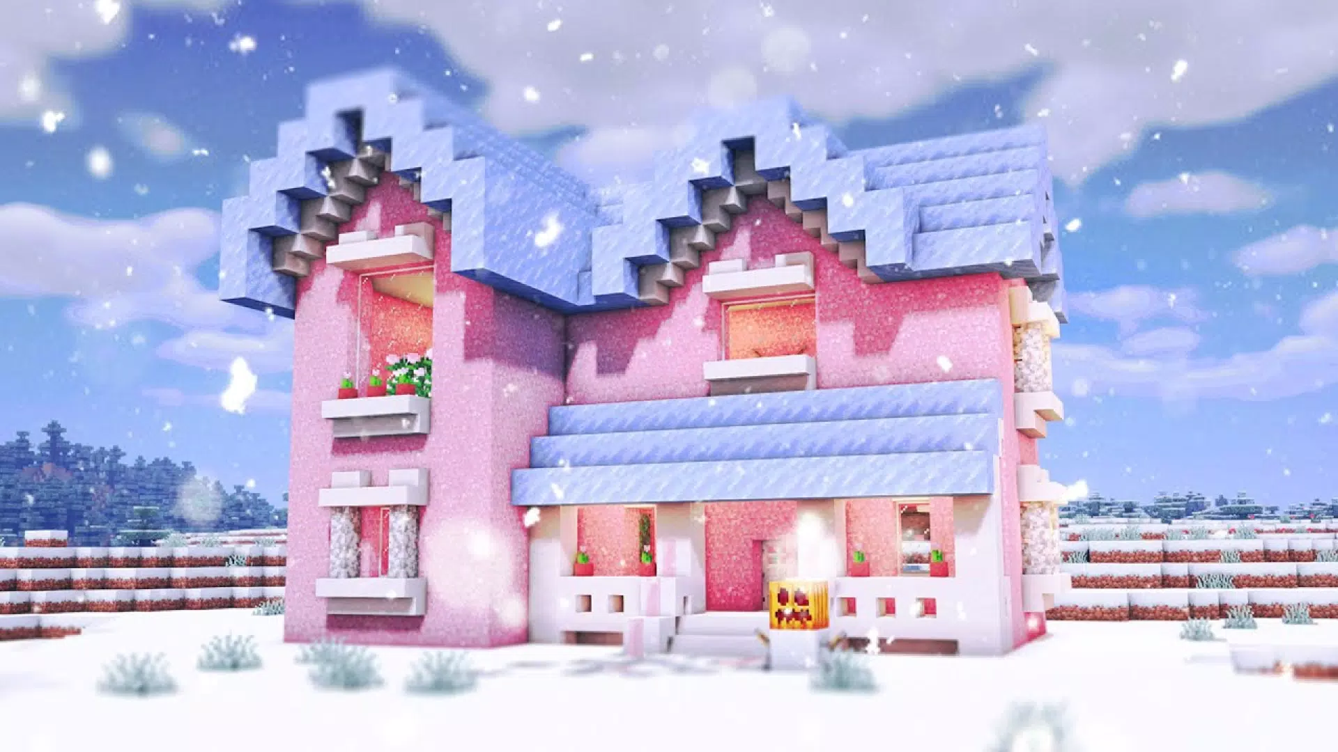 Pink Mansion  Minecraft houses, Cute minecraft houses, Minecraft