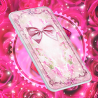 Pink Bow Live Wallpaper icono