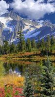 Mountains, water, clouds  LWP poster