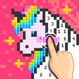 Unicorn Pixel - Warna mengikut Nombor ikon