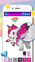 Unicorn Pixel - Color by Number Affiche