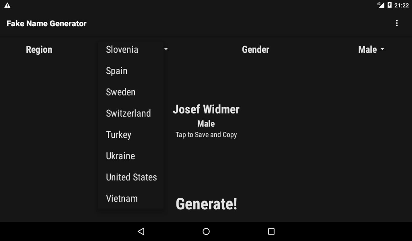 fake name generator for
