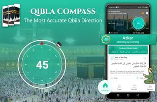 Muslimische Gebet Qibla-Kompas Plakat