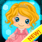 Pixel art: Princess color by number icon