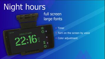 Full-screen digital clock. Tim الملصق